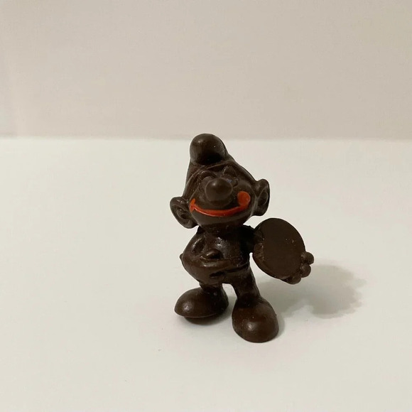 Vintage Smurfs Brown Biscuit Cookie Smurf Display Figure Flaws - Picture 2 of 13